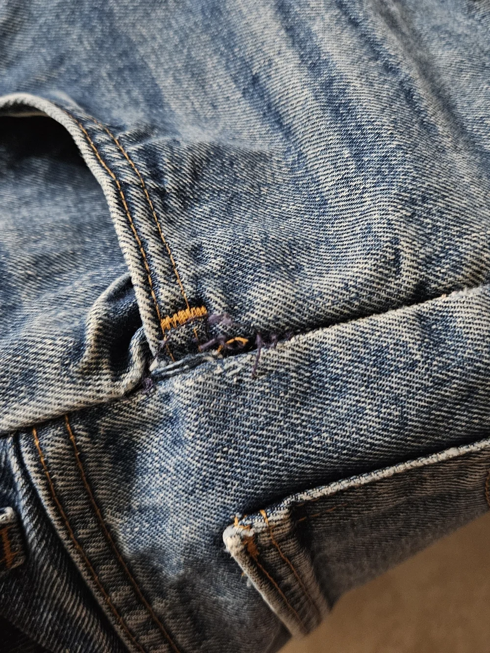 Levis Vintage Orange Tab Distressed Rear Shorts